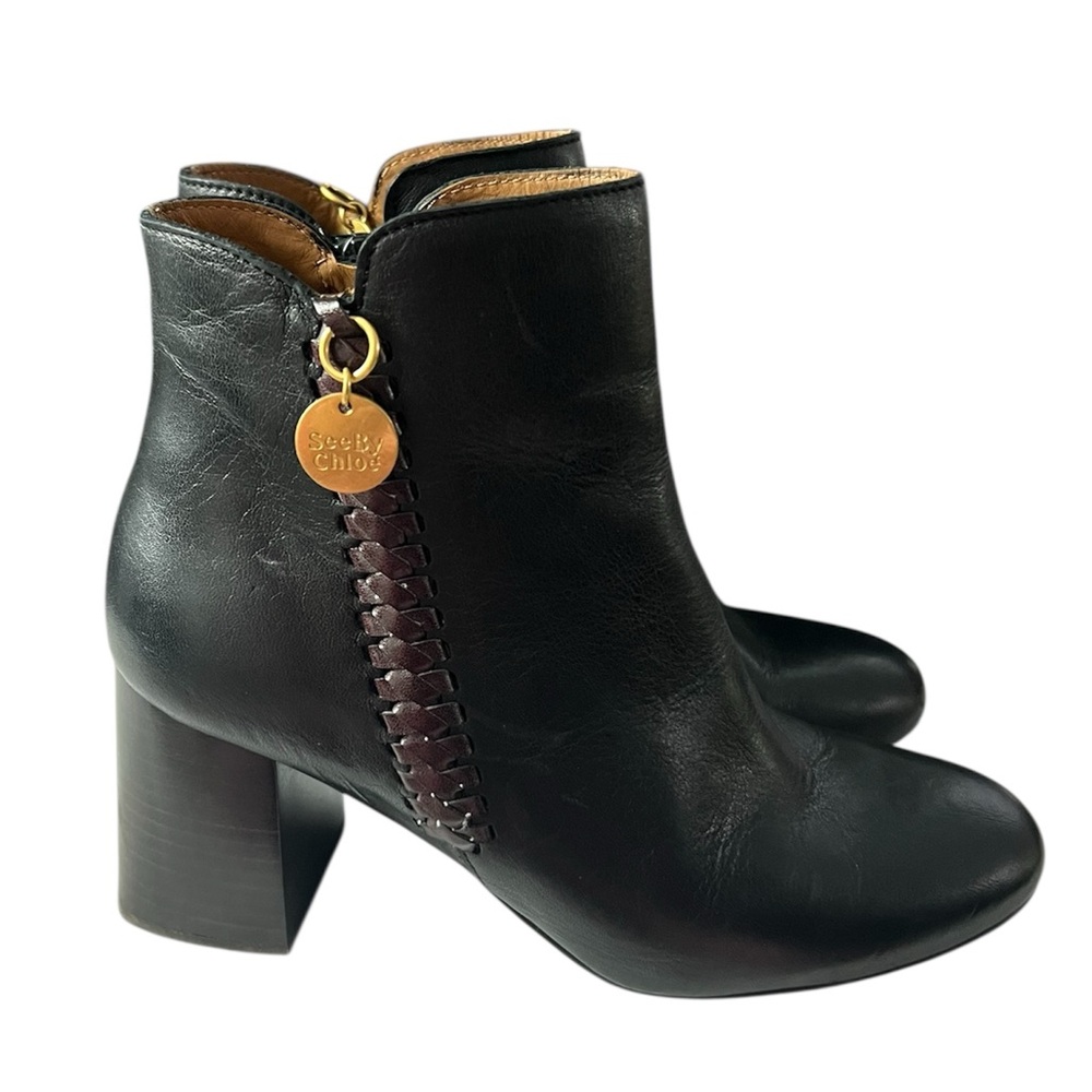 See by Chloe Black leather ankle boots Size 36